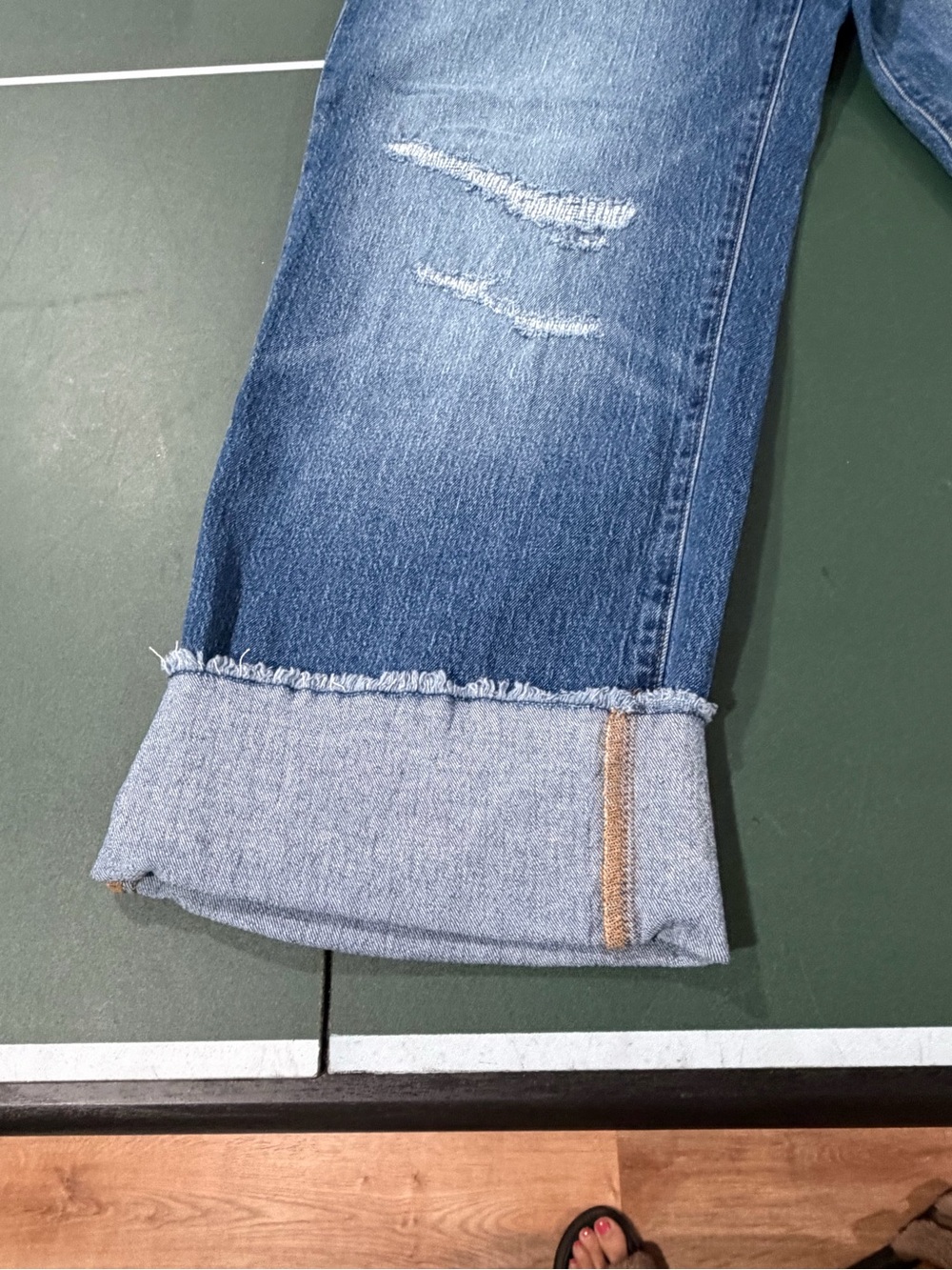 Jessica Simpson Blue Wide-Leg Distressed Jeans - Picture 2 of 4